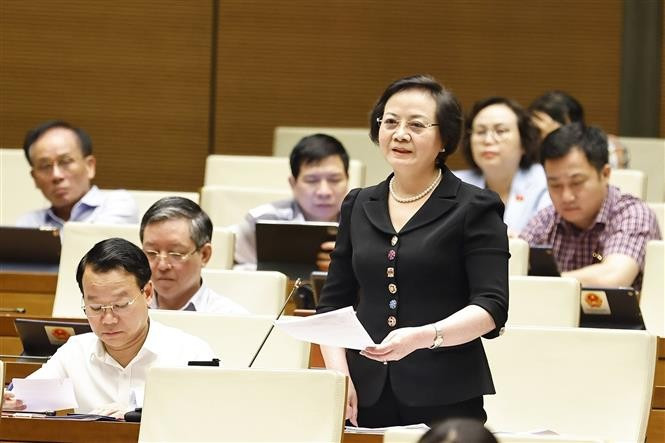 La ministra del Interior, Pham Thi Thanh Tra, habla en el evento. (Fuente: VNA)