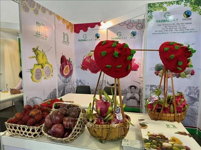 Frutas vietnamitas presentadas en Fruit Logistica 2024. (Fuente: VNA)