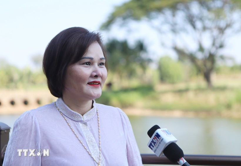 Pham Thi Minh Huong, vicepresidenta de la Asociación de Empresarios Vietnamitas en Laos. (Fuente: VNA)