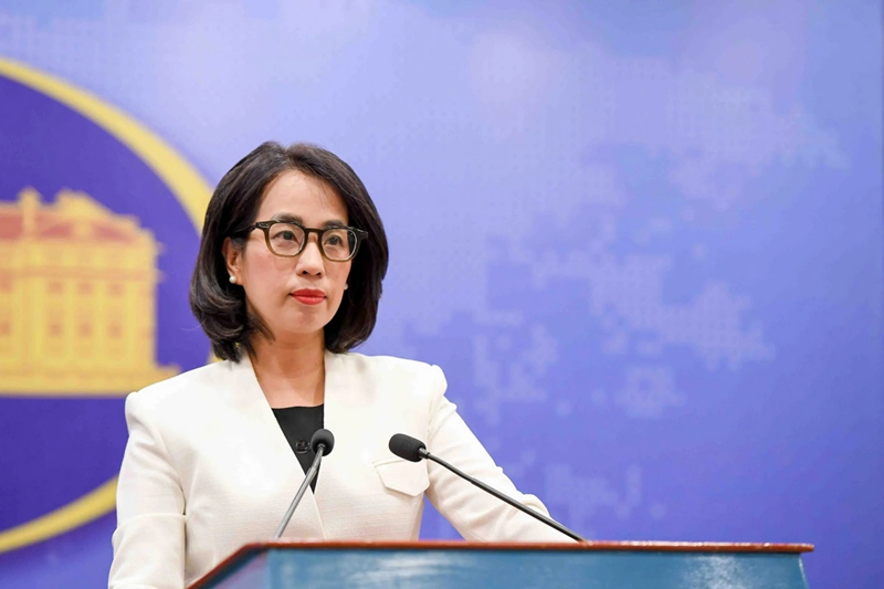 La portavoz del Ministerio de Relaciones Exteriores, Pham Thu Hang. (Fuente: VNA)