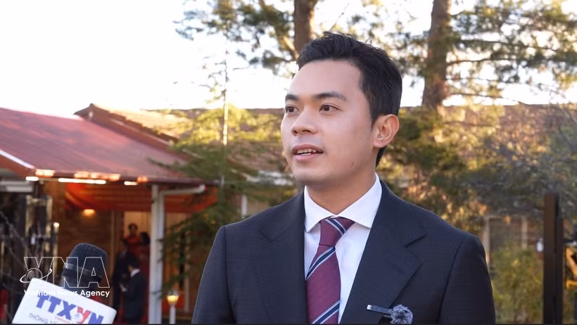 Huynh Tan Dat, presidente de la Asociación de Estudiantes Vietnamitas en Australia, en la entrevista. (Fuente: VNA)