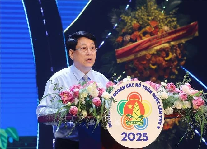 El presidente vietnamita, Luong Cuong, habla en el evento. (Fuente: VNA)