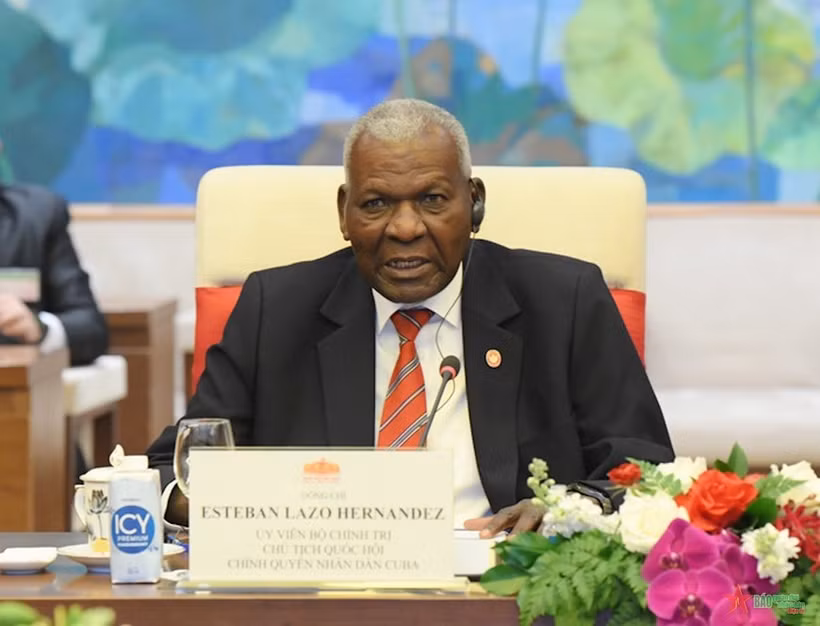 El presidente de la Asamblea Nacional del Poder Popular y del Consejo de Estado de Cuba, Esteban Lazo Hernández. (Fuente: qdnd.vn)
