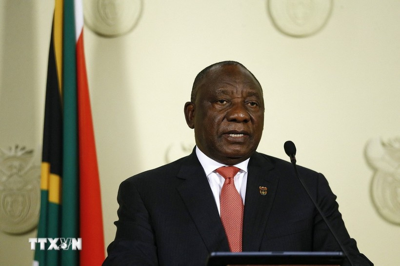 El presidente de Sudáfrica, Matamela Cyril Ramaphosa. (Fuente: AFP/VNA)