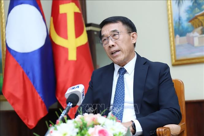 Bounleua Phandanouvong, jefe de la Comisión de Relaciones Exteriores del Comité Central del Partido Popular Revolucionario de Laos. (Fuente: VNA)