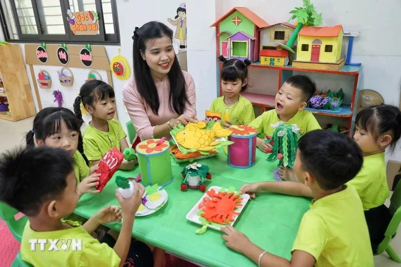 Una clase en el Jardín de infancia Song Mai, ciudad de Bac Giang. (Fuente: VNA)