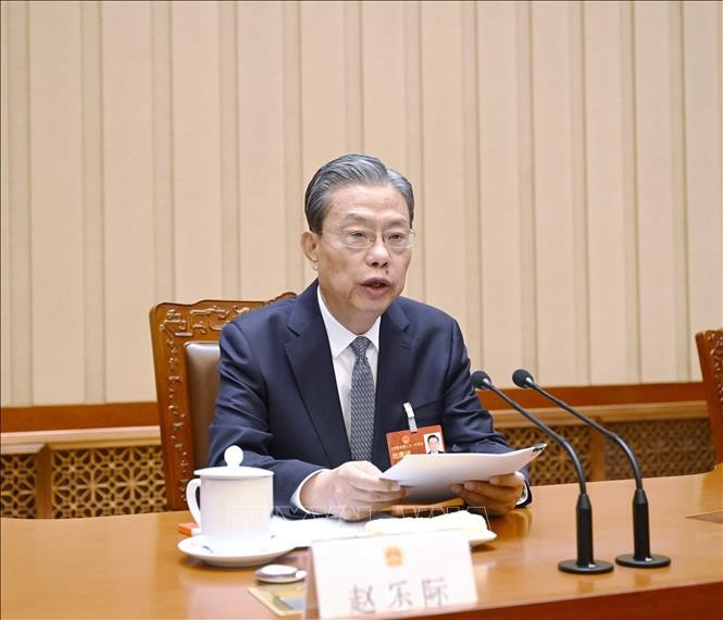 Zhao Leji, miembro del Comité Permanente del Buró Político del Comité Central del Partido Comunista de China y presidente del Comité Permanente de la Asamblea Popular Nacional. (Fuente: VNA)
