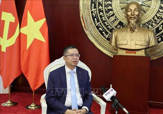 Embajador vietnamita en Beijing, Pham Thanh Binh, en la entrevista. (Fuente: VNA)