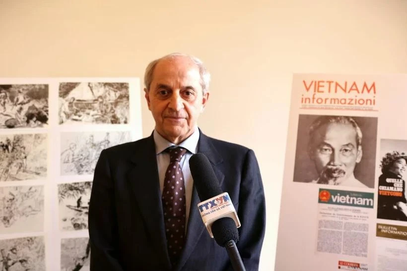 El secretario general del Partido Comunista Italiano, Mauro Alboresi, en la entrevista. (Fuente: VNA)