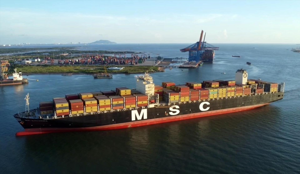 3. La mayor compañía naviera del mundo, MSC, frecuentemente cuenta con barcos que llegan al complejo portuario de Cai Mep-Thi Vai en la provincia de Ba Ria-Vung Tau. (Foto: VNA)