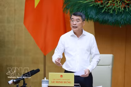 El primer ministro de Vietnam, Le Minh Hung, interviene en la cita (Foto: VNA)