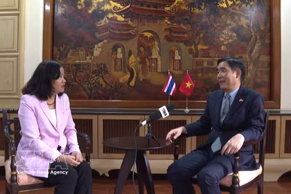 El embajador de Vietnam en Tailandia, Pham Viet Hung, en la entrevista. (Foto: VNA)
