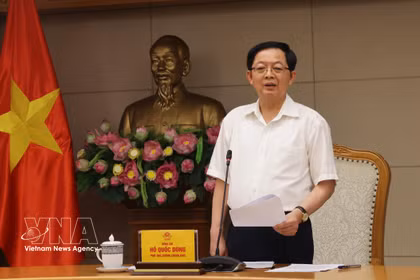 El viceprimer ministro vietnamita Ho Quoc Dung interviene en la cita (Foto: VNA)