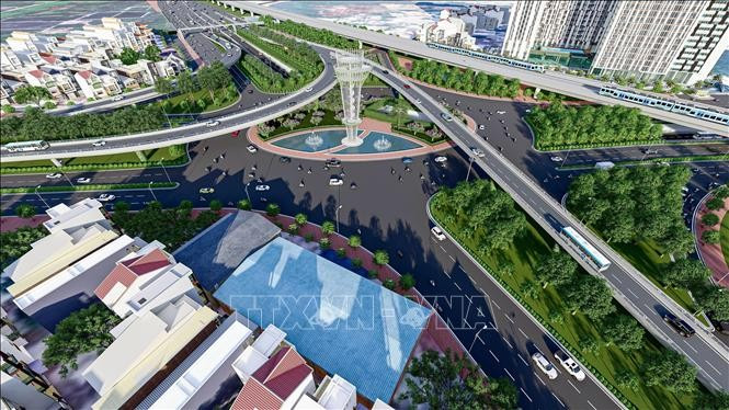 Vista general de la intersección de An Phu, una zona con gran afluencia de tráfico en la entrada este de Ciudad Ho Chi Minh. (Foto: VNA)