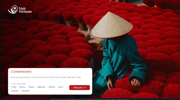 La plataforma Visit Vietnam funciona como un mercado digital centralizado donde las agencias de viajes y los proveedores de servicios pueden presentar productos, actualizar información y contactar a los viajeros a través de un canal nacional oficial. (Foto: Sun Group)