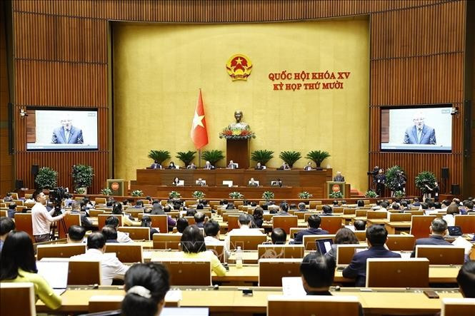 En el décimo período de sesiones de la Asamblea Nacional de Vietnam. (Fuente: VNA)