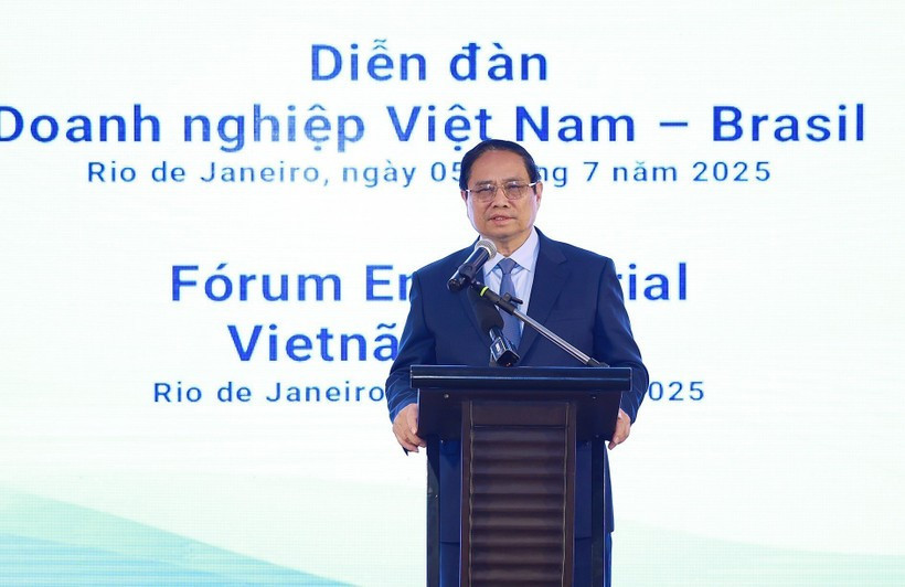 El primer ministro Pham Minh Chinh interviene en el Foro (Fuente: VNA)