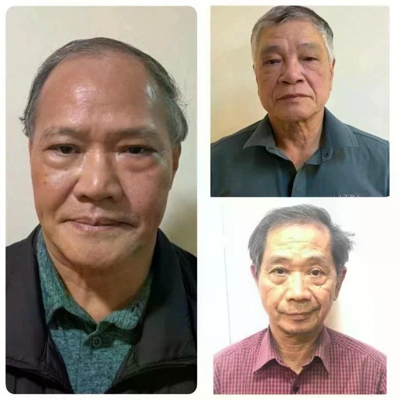 El ex viceministro de Agricultura y Desarrollo Rural Hoang Van Thang (izq.) y Tran Van Lang (en rojo) y Tran To Nghi enfrentan cargos de “aceptar sobornos”. (Foto: VNA)