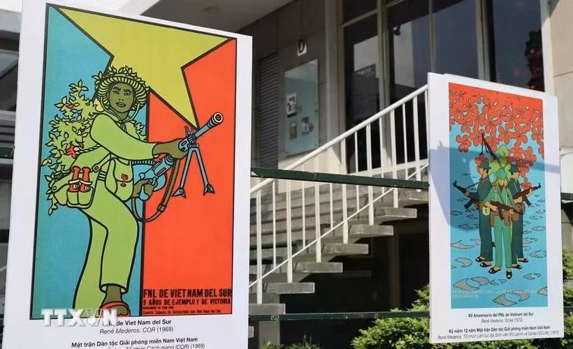 La resistencia vietnamita se refleja en carteles de propaganda de artistas cubanos. (Foto: VNA)