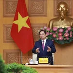 El primer ministro de Vietnam, Pham Minh Chinh, habla en la cita (Foto: VNA) 