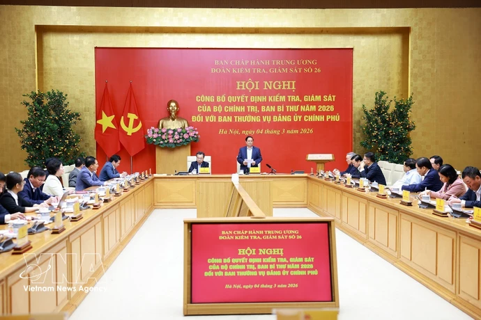 El premier Pham Minh Chinh habla en la cita (Fuente: VNA)