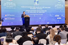 En la ceremonia de inauguración de la Semana Nacional de Marcas de Vietnam 2026. (Foto: VNA)