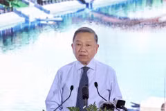 El secretario general del Partido Comunista de Vietnam y presidente del país, To Lam, interviene en la ceremonia. (Fuente: VNA)