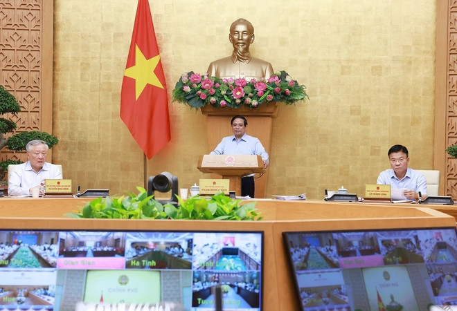 El premier Pham Minh Chinh habla en la cita (Fuente: VNA) untitled-1.png