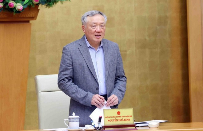 El viceprimer ministro Nguyen Hoa Binh habla en el evento (Fuente: VNA) pho-thu-tuong-nguyen-hoa-binh.jpg