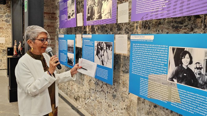 La doctora Kyra Núñez de León habla en el evento (Fuente: VNA) mexico.jpg