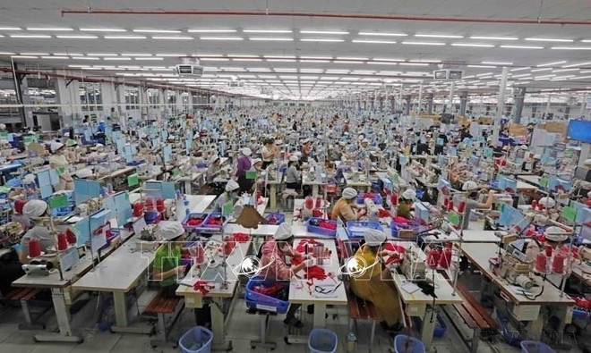 La empresa SCAVI Hue, 100% participada por el Grupo Financière B’Lao (Francia), se especializa en la fabricación de ropa interior, deportiva y de protección en la ciudad de Hue. (Foto: VNA) 56-15-36-13.jpg