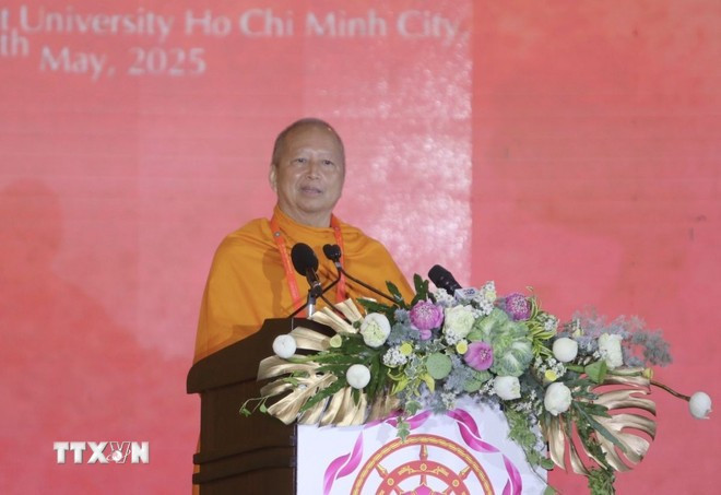 el venerable Phra Brahmapundit, presidente del ICDV (Fuente: VNA) vesak4.jpg