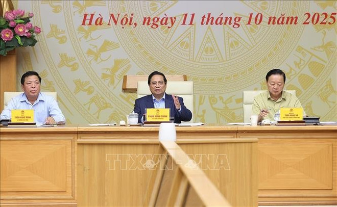 El primer ministro de Vietnam, Pham Minh Chinh, habla en la cita (Fuente: VNA) pham-minh-chinh-345.jpg