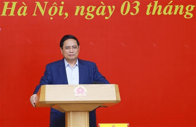 El primer ministro Pham Minh Chinh habla en el evento (Fuente: VNA) vna-potal-thu-tuong-chu-tri-hoi-nghi-lan-thu-hai-ban-chap-hanh-dang-bo-chinh-phu-8070884.jpg