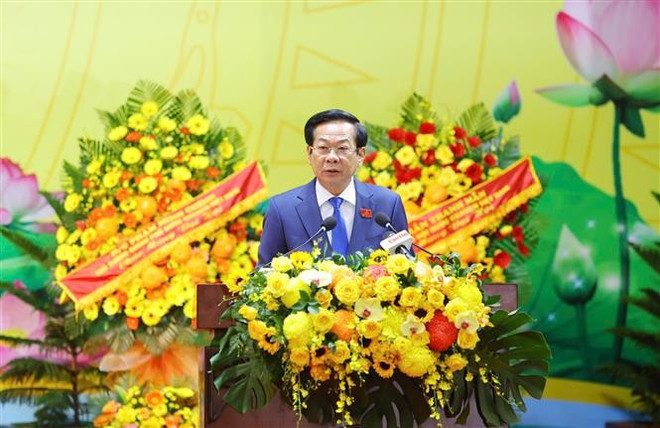 Do Thanh Binh, secretario del Comité partidista de Can Tho, habla en la cita (Fuente: VNA) thumbstand-12.jpg