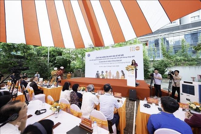 Pauline Fatima Tamesis, coordinadora residente de la Organización de las Naciones Unidas (ONU) en Vietnam, habla en el evento (Fuente: VNA) dan-so2.jpg