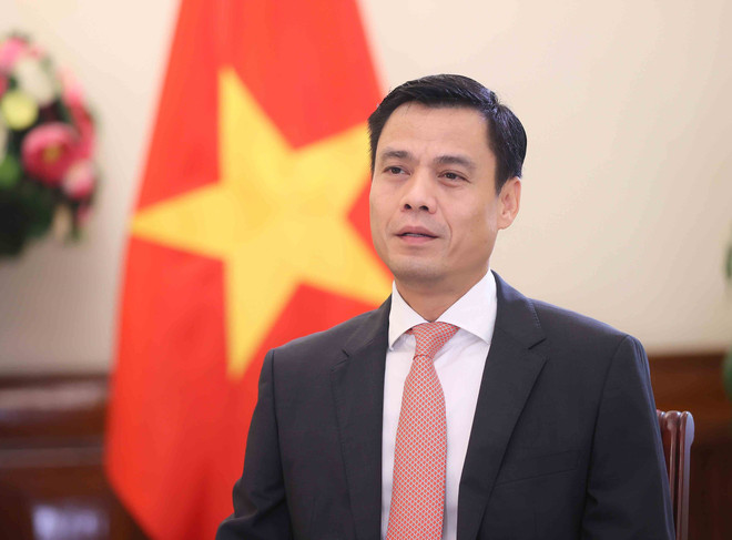 El viceministro de Relaciones Exteriores, Dang Hoang Giang (Fuente: VNA) vna-potal-thu-truong-bo-ngoai-giao-dang-hoang-giang-tra-loi-bao-chi-ve-viec-viet-nam-trung-cu-hoi-dong-nhan-quyen-lien-hop-quoc-8340001.jpg