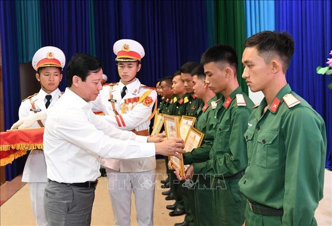 En la reunión (Fuente: VNA) vna-potal-tay-ninh-so-ket-cong-tac-tim-kiem-quy-tap-hai-cot-liet-si-viet-nam-hy-sinh-tai-campuchia-stand.jpg