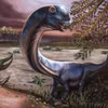Ilustración del dinosaurio Nagatitan chaiyaphumensis, que vivió durante el período Cretácico, con fósiles desenterrados en Tailandia. (Foto: Reuters)