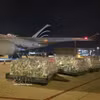 Los envíos se descargan en el aeropuerto. (Foto: VNA)