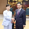 El viceprimer ministro vietnamita Phan Van Giang recibe a la subsecretaria general de la ONU para Asuntos de Desarme, Izumi Nakamitsu. (Foto: VNA)