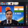 El consejero comercial de Vietnam en India, Bui Trung Thuong, interviene en la cita (Foto: VNA)