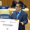 El ministro consejero Nguyen Hai Luu, representante permanente adjunto de Vietnam ante la ONU, interviene en la sesión. (Foto: VNA)