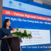 La viceministra vietnamita de Industria y Comercio, Phan Thi Thang, interviene en la cita. (Foto: VNA)