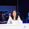 La viceministra vietnamita de Relaciones Exteriores Le Thi Thu Hang interviene en la cita (Foto: VNA)