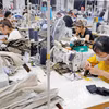Fabricación de prendas de vestir para exportación en la empresa de yute y confección Hung Yen. (Foto: VNA)