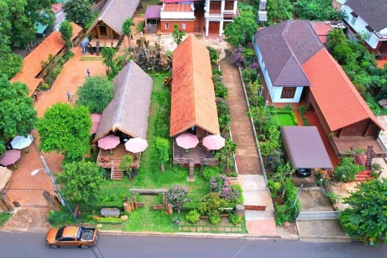 La aldea de Ako Dhong es famoso por sus casas comunales en la meseta de Dak Lak. (Fuente: VNA)