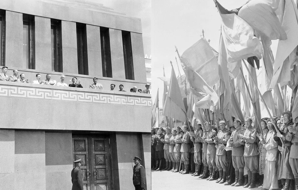 El 9 de julio de 1955, el pueblo de la capital de Ulan Bator celebró un mitín solemne para dar la bienvenida al Presidente Ho Chi Minh a Mongolia (Foto: VNA)