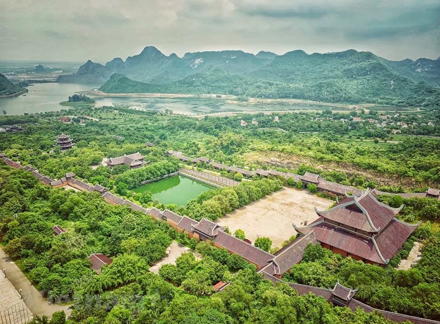 El complejo de la pagoda de Bai Dinh tiene la mayor superficie en Vietnam con 539 hectáreas, incluidas 27 hectáreas de la antigua pagoda homónima y 80 hectáreas de la nueva construida en 2003 (Foto: Vietnamplus)