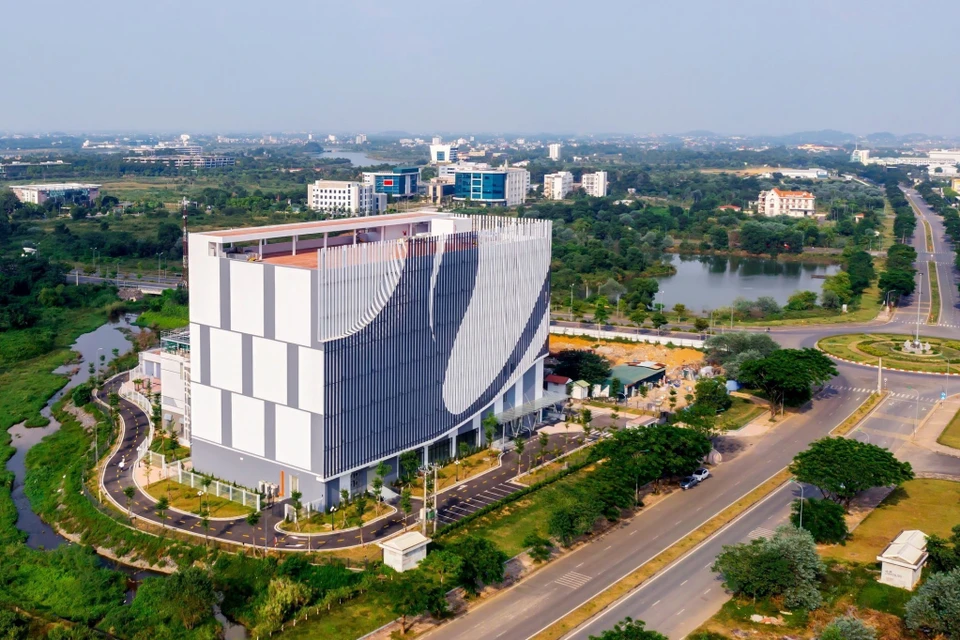 El edificio de VNPT IDC en el parque de alta tecnología Hoa Lac. (Foto: VNA)